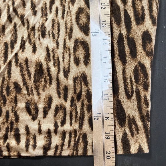 Michael Kors Brown Animal Print Cowl Neck Top Long Sleeve Blouse - Picture 6 of 7